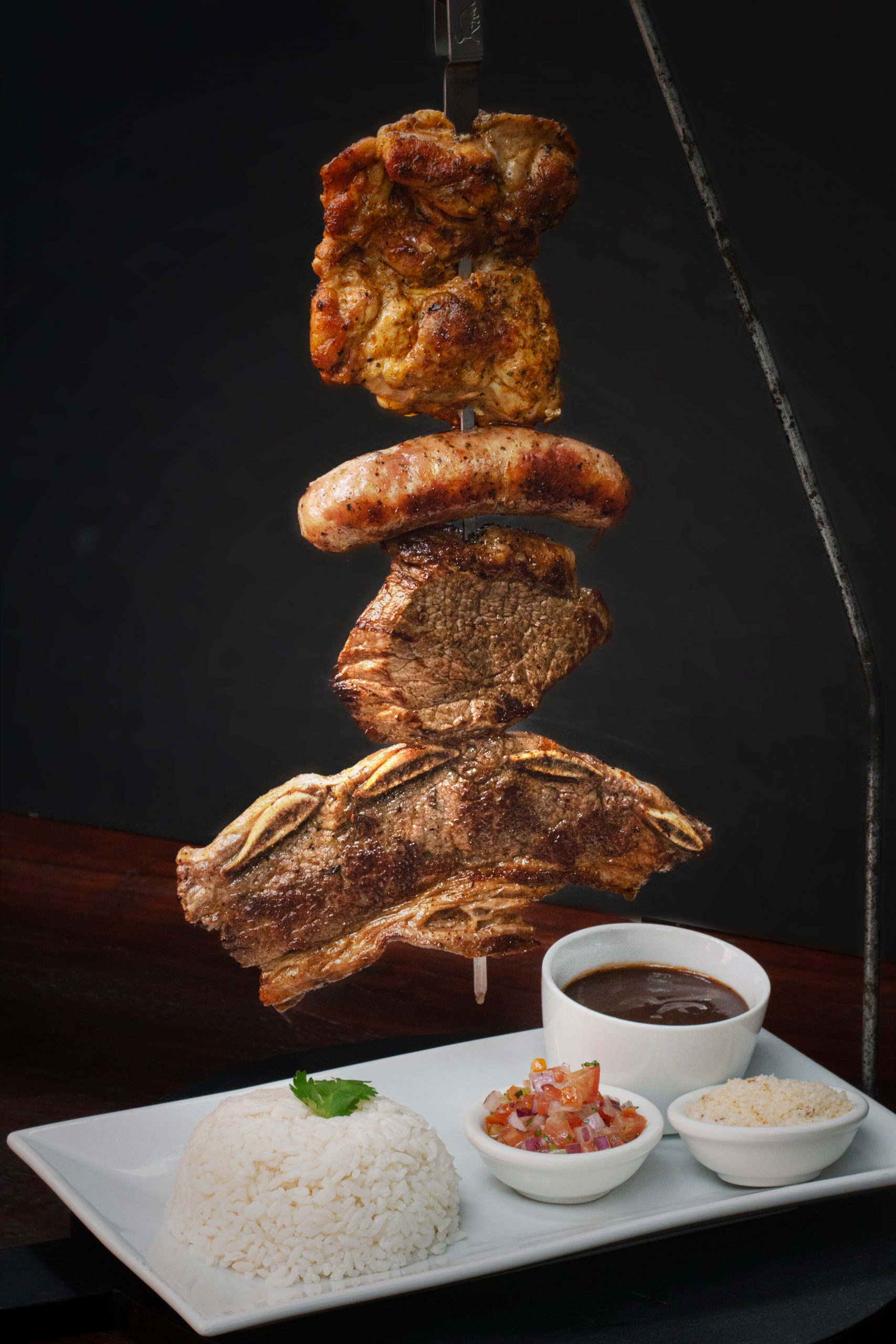 A stack of succulent Brazilian and Australian BBQ meats cooked to perfection